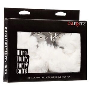 CalExotics ultra fluffy furry cuffs, metal heavy duty handcuffs